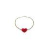 Pulsera de plata con corazón rojo con la ceniza de tu mascota