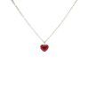 Colgante de corazón rojo con cadena de plata con ceniza de tu mascota