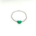 Pulsera corazón verde cabello mascota
