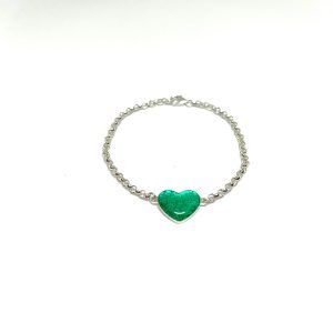 Pulsera corazón verde cabello mascota